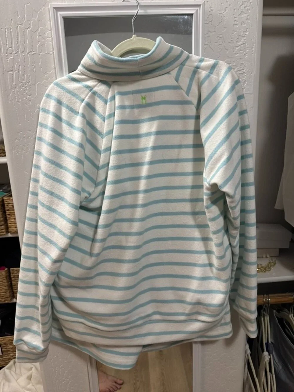 Dudley Stephens Fleece Pullover and Shorts Matching Set Blue White Stripe